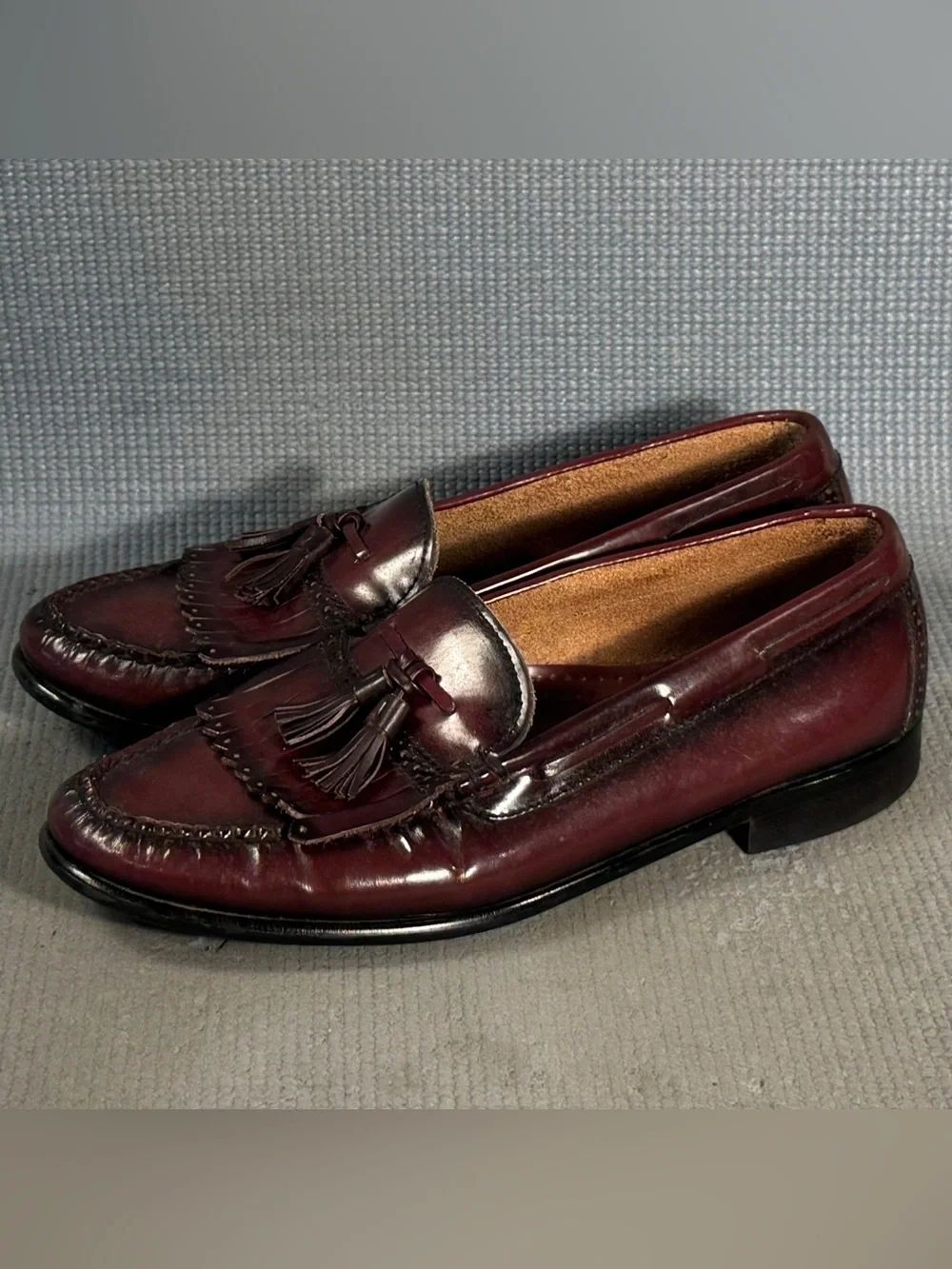 G.H. Bass & Co. Men's Layton Kiltie Tassel Loafer Shoes Burgundy Size 10